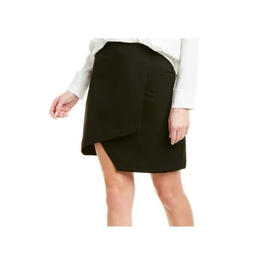 BCBGMaxazria Skirt Mini Asymmetrical Black Zip Up Mini Skirt Womens 12 Skirts